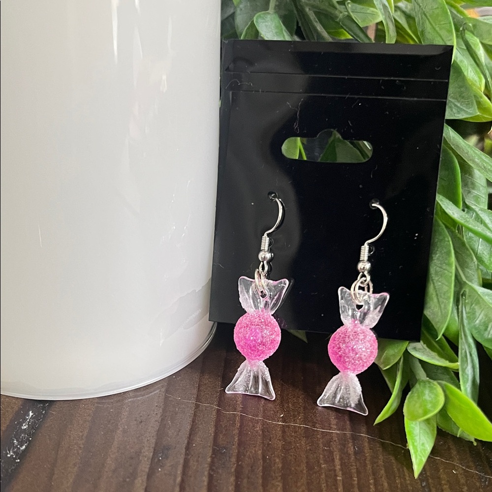 Handmade Pink Candy Earrings